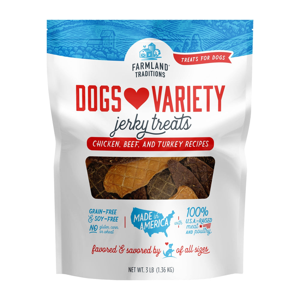 Farmland Traditions Dogs Love Variety Jerky Dog Treats 1ea/48oz for your Pet Dog with Pet Store X!