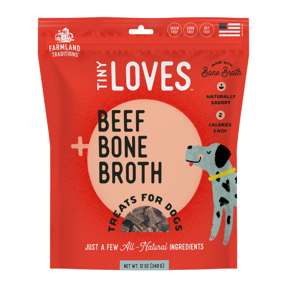 Farmland Traditions Tiny Loves Beef w/Bone Broth Dog Treats 1ea/12oz for your Pet Dog with Pet Store X!