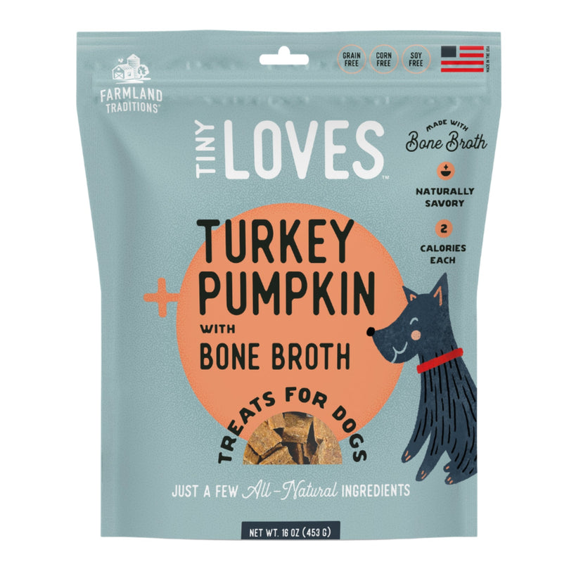 Farmland Traditions Tiny Loves Turkey and Pumpkin w/Bone Broth Dog Treats 1ea/16oz for your Pet Dog with Pet Store X!