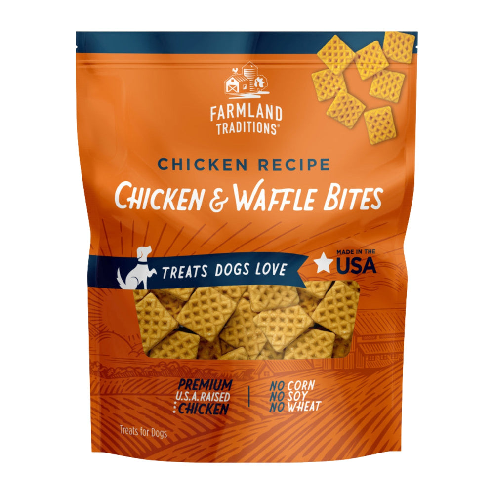 Farmland Traditions Simple Snacks Chicken and Waffle Bites Dog Treats 1ea/16oz for your Pet Dog with Pet Store X!