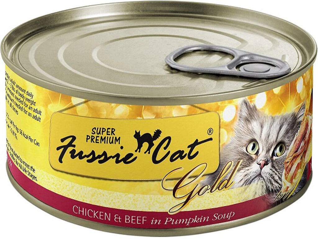 Fussie Cat Gold Chicken Beef Pumpkin soup 2.82oz.(Case of 24)