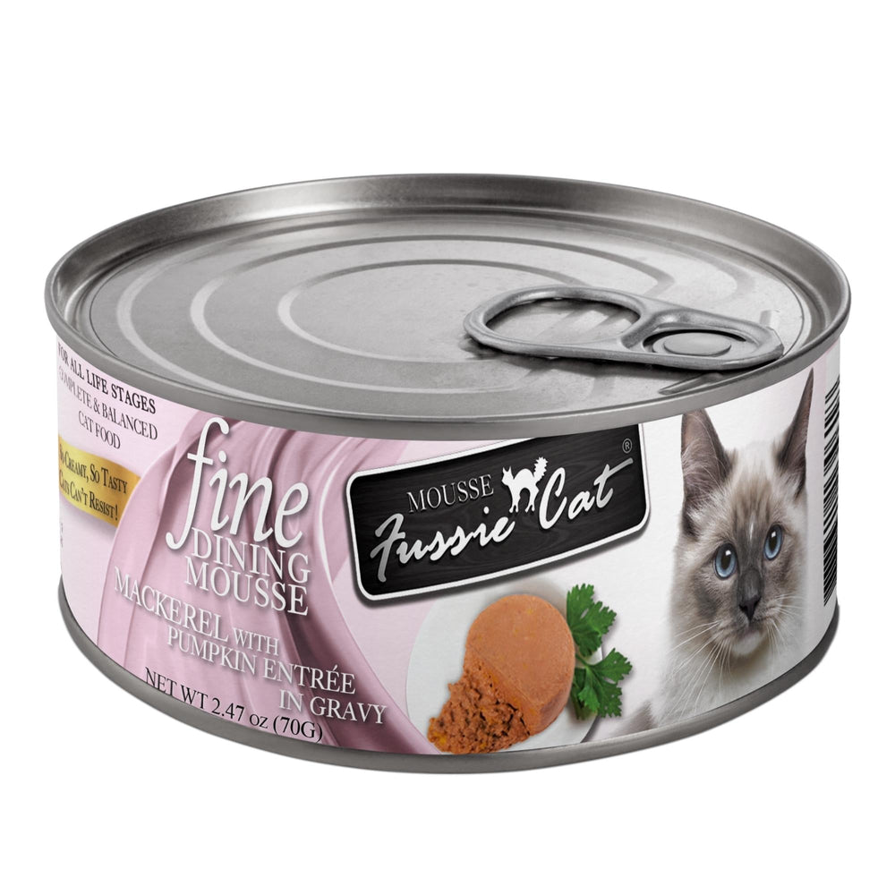 Fussie Cat Fine Dining Mousse Mackerel with Pumpkin 2.47oz. (Case of 24)