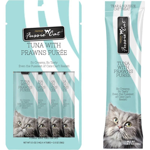 **Fussie Cat Treat Tuna With Prawns Puree 2oz/18count for your Pet Cat with Pet Store X!