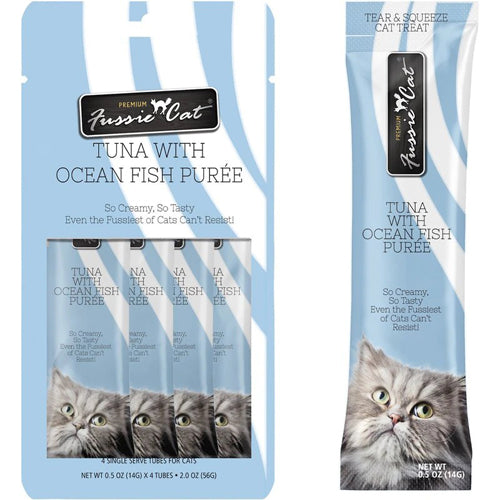 **Fussie Cat Treat Tuna With Ocean Fish Puree 2oz/18count for your Pet Cat with Pet Store X!