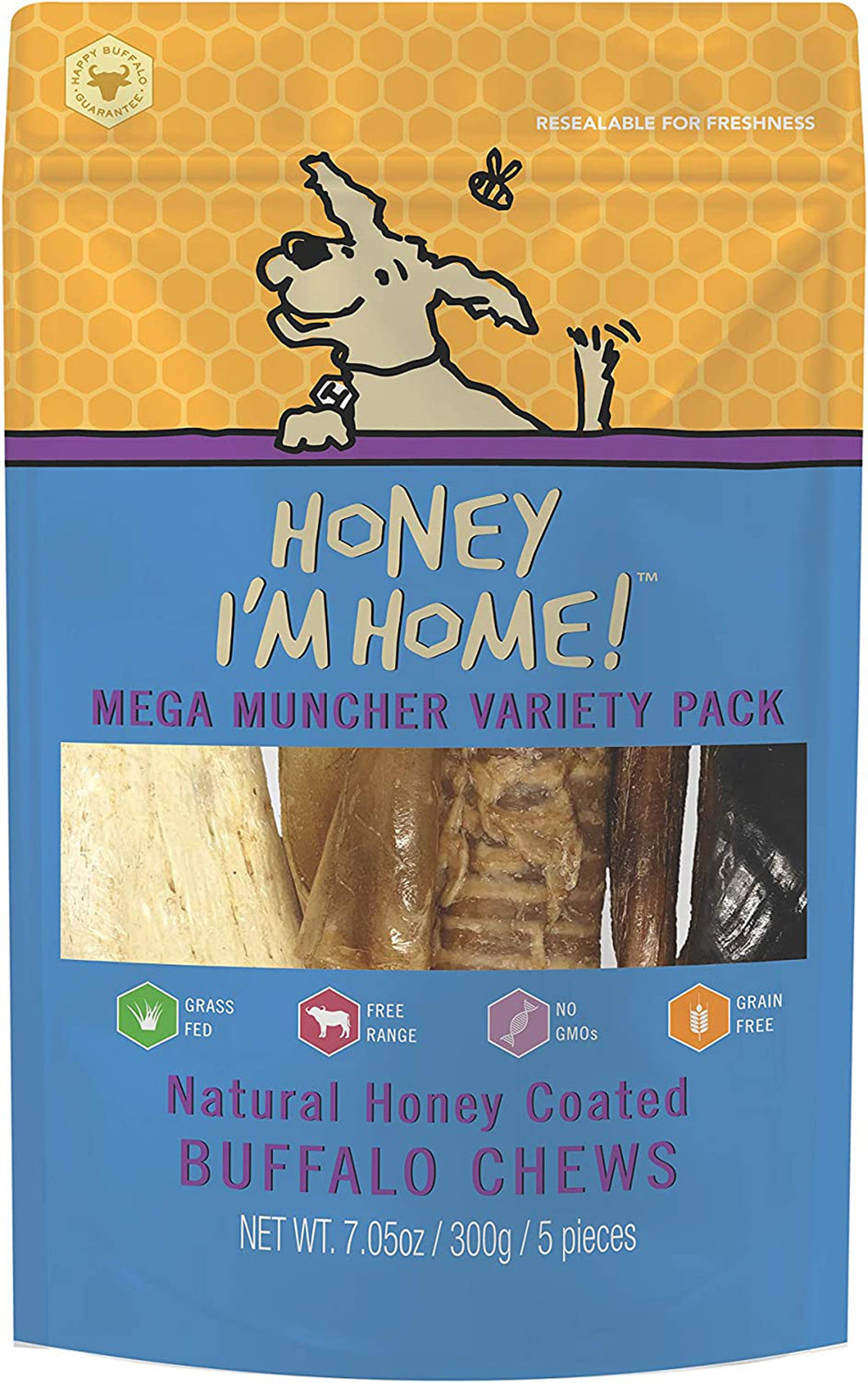 Honey Im Home Dog Buffalo Mega Muncher Variety Pack