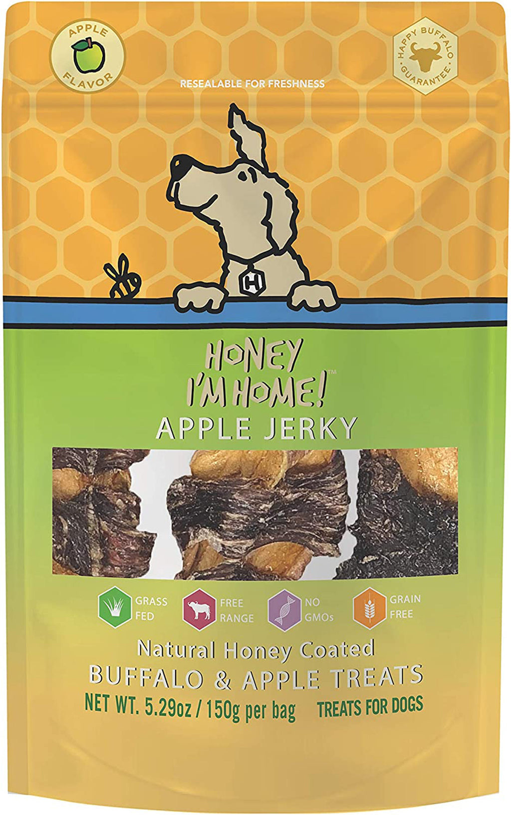 Honey Im Home Dog Buffalo Apple Jerky 5.29oz.