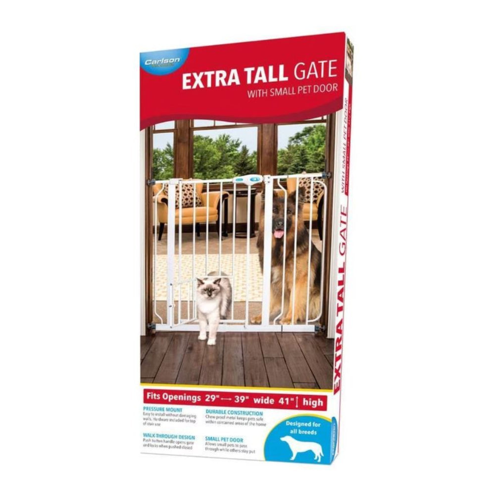 Carlson Expandable Extra Tall Walk-Thru Pet Gate White 29-365 X 36in for your Pet Dog with Pet Store X.