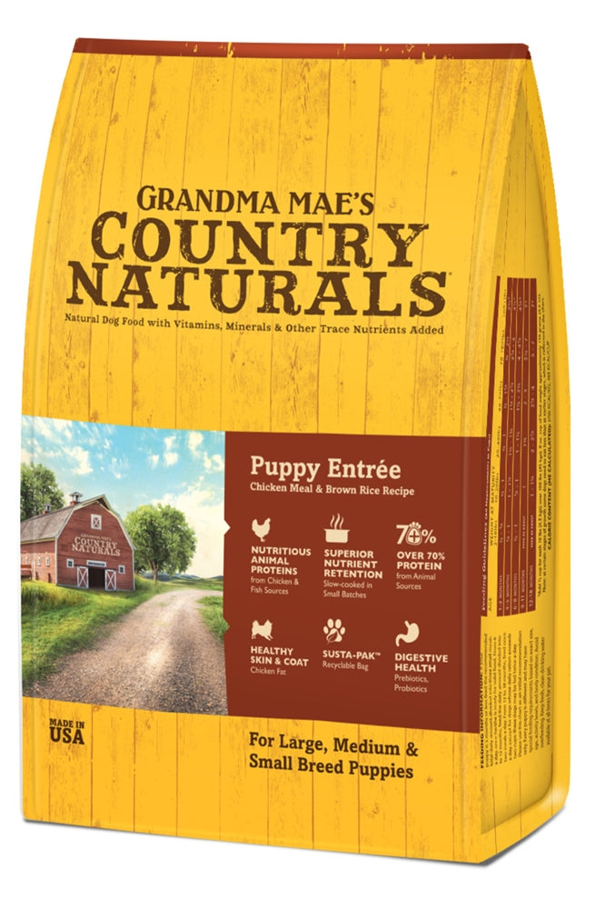 Grandma Mae's Country Naturals Premium All Natural Puppy Dry Dog Food Chicken 1ea/4 lb for your Pet Dog with Pet Store X!