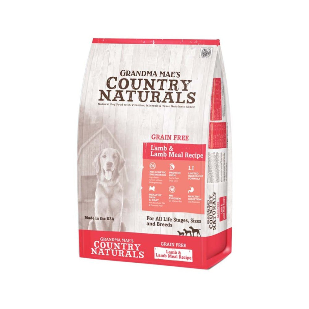 Grandma Mae's Country Naturals Grain Free Dry Dog Food Lamb & Lamb Meal 1ea/4 lb for your Pet Dog with Pet Store X!