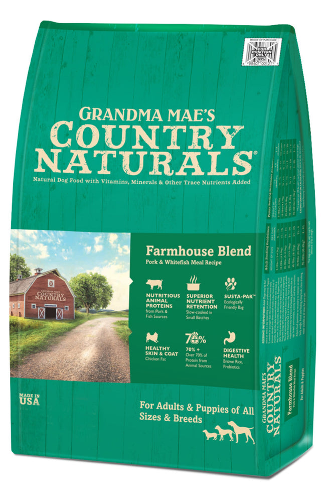 Grandma Mae's Country Naturals Premium All Natural Dry Dog Food Pork 1ea/4 lb for your Pet Dog with Pet Store X!