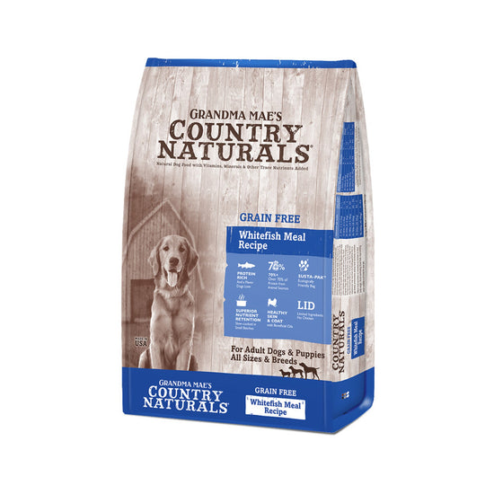 Grandma Mae's Country Naturals Grain Free Dry Dog Food Fish 1ea/4 lb for your Pet Dog with Pet Store X!