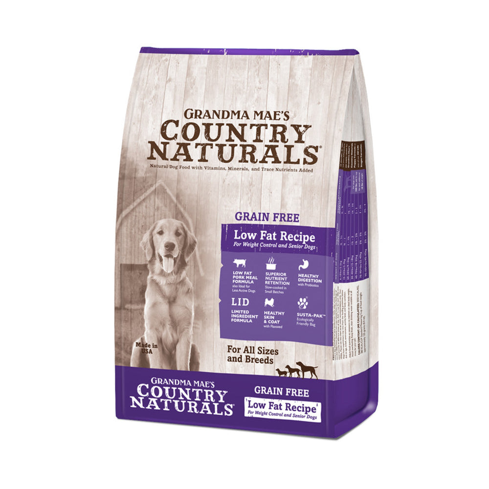 Grandma Mae's Country Naturals Grain Free Low Fat Dry Dog Food Pork 1ea/4 lb for your Pet Dog with Pet Store X!