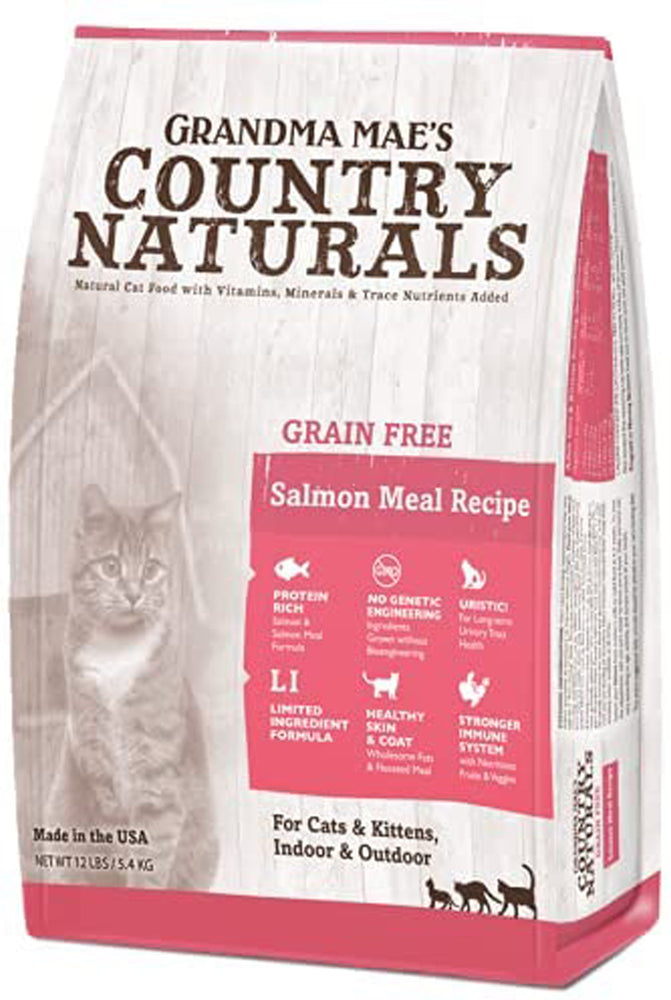 Grandma Mae's Country Naturals Grain Free Dry Cat Food Salmon 18ea/9 oz