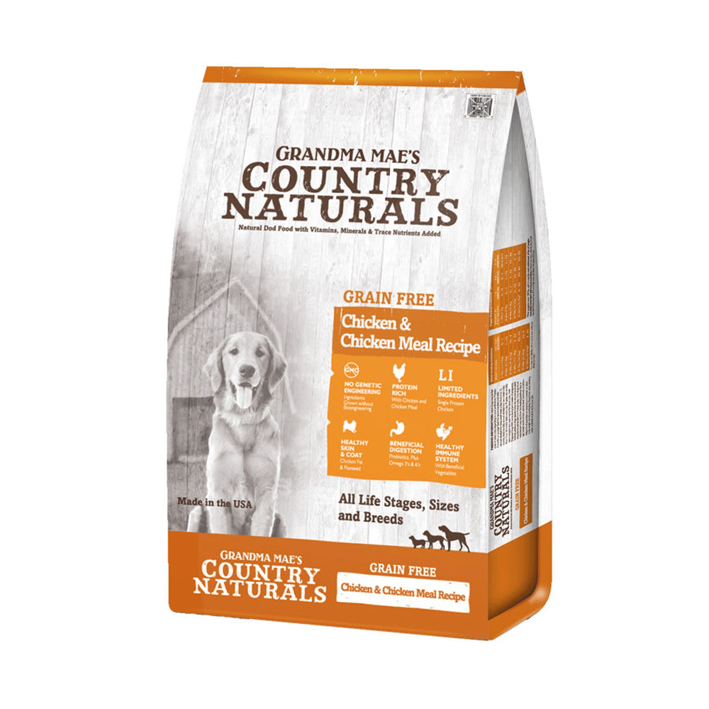 Grandma Mae's Country Naturals Grain Free Dry Dog Food Chicken & Chicken Meal 1ea/4 lb for your Pet Dog with Pet Store X!