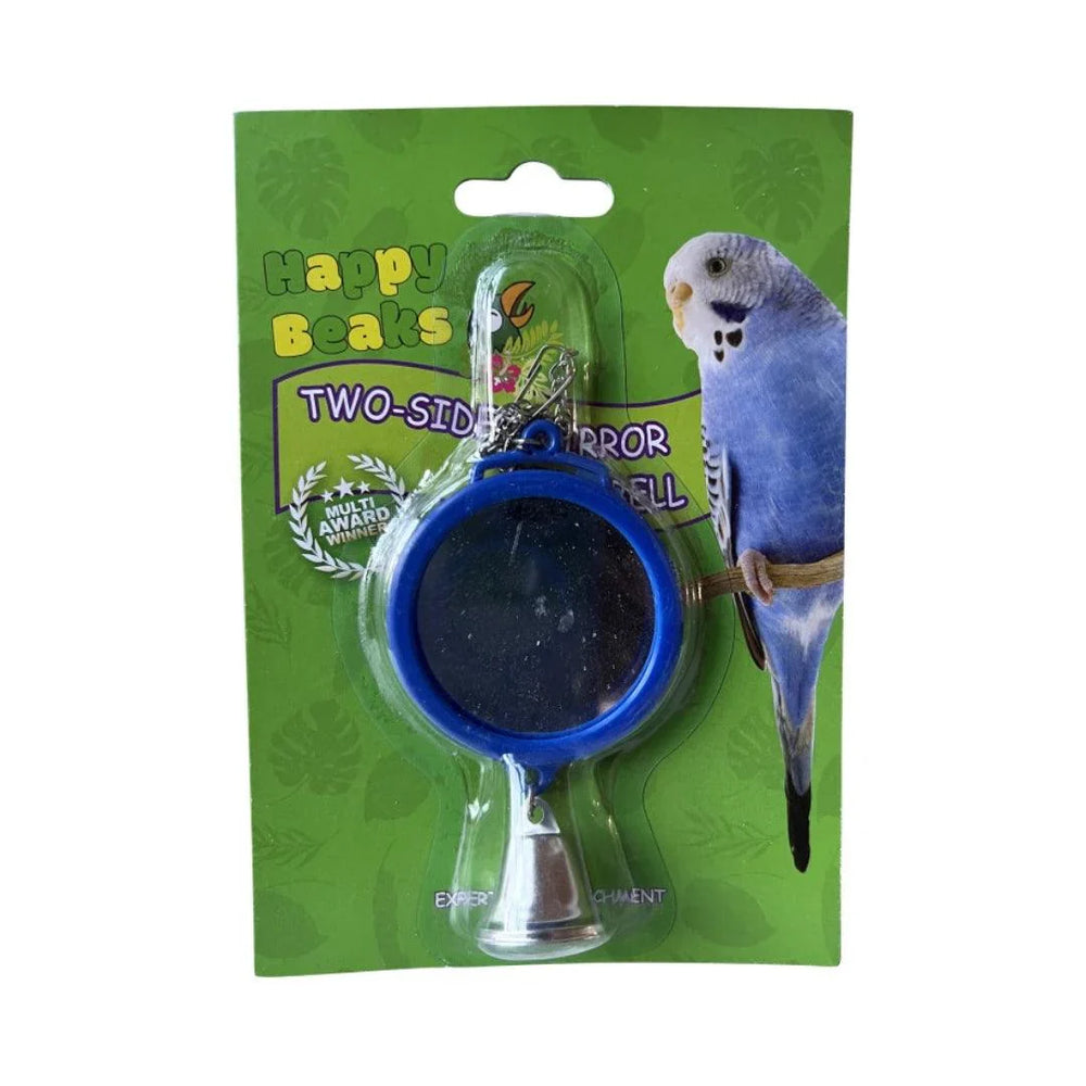 A & E Cages Happy Beaks 2-Sided Mirror with Bell Bird Toy 1ea/One Size - Pet Store X