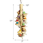 A & E Cages Happy Beaks Real Wood with Hanging Wood Cylinders Bird Toy 7in x 7in x 17in - Pet Store X