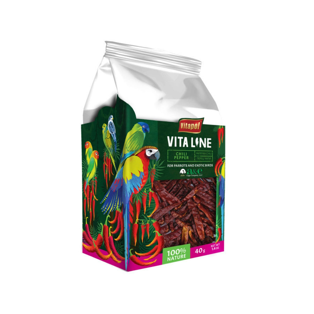 A & E Cages Vitapol Vita Line Chili Pepper for Parrots & Exotic Birds 1ea/150 g for your Pet Bird with Pet Store X!