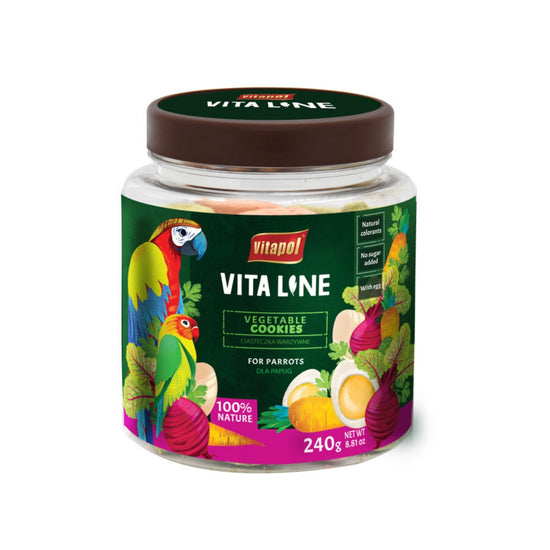 A & E Cages Vitapol Vita Line Vegetable Cookies for Parrots 1ea/240 g - Pet Store X