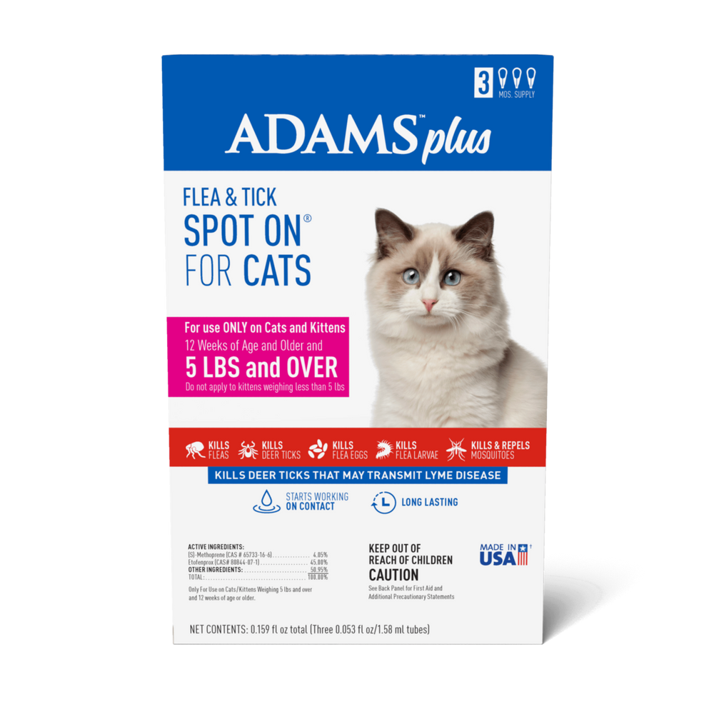 Adams Plus Flea & Tick Spot On for Cats & Kittens 1ea/Over 5 lb - Pet Store X