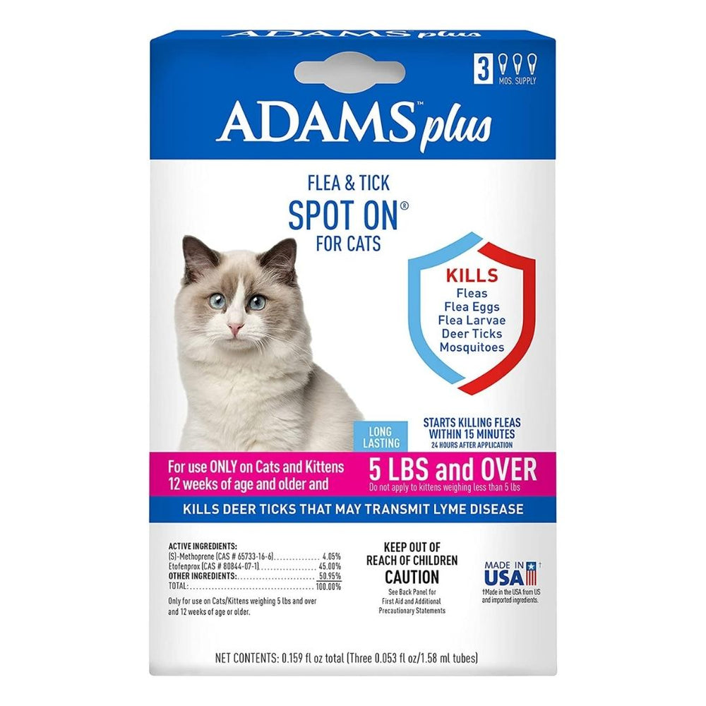 Adams Plus Flea & Tick Spot On for Cats & Kittens 1ea/Over 5 lb - Pet Store X