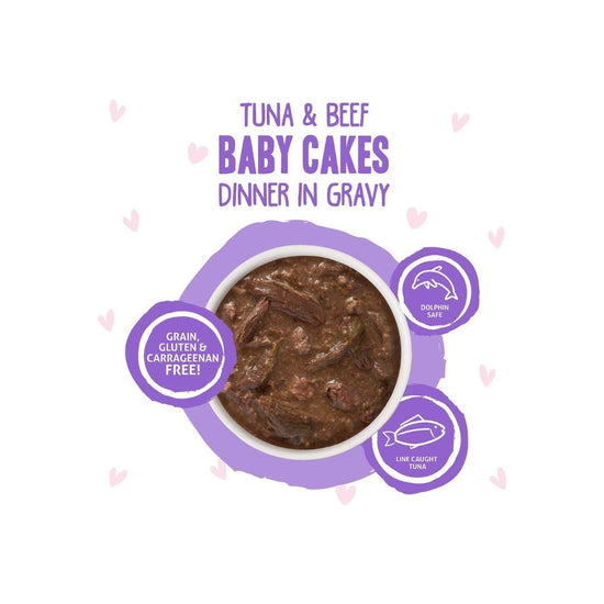 BFF Cat Omg Baby Cakes Tuna and Beef Dinner in Gravy 3oz. Pouch (Case of 12) - Pet Store X