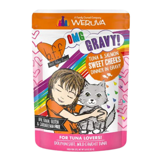 BFF Cat Omg Tuna and Salmon Sweet Cheeks Dinner in Gravy 3oz (Case of 12) for your Pet Cat with Pet Store X!