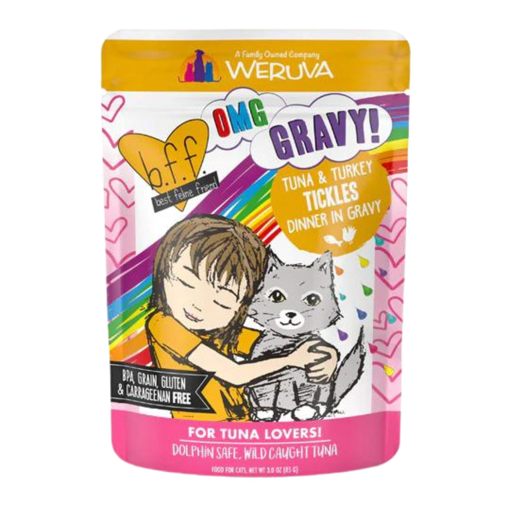 BFF Cat OmgTuna & Turkey Tickles Dinner in Gravy 3oz (Case of 12) for your Pet Cat with Pet Store X!