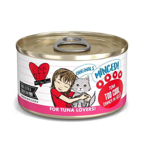 BFF Cat Originals Tuna Too Cool Tuna Dinner in Gele 3oz (Case of 24) for your Pet Cat with Pet Store X!