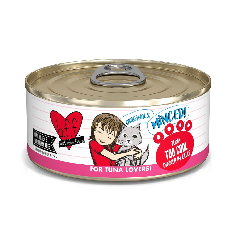 BFF Cat Originals Tuna Too Cool Tuna Dinner in Gele 55oz (Case of 24) for your Pet Cat with Pet Store X!