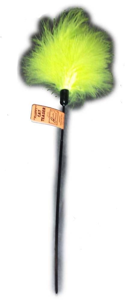 Cat Claws Cat Teaser Fluffy Feather Wand Cat Toy Black, Green 1ea/18 in - Pet Store X