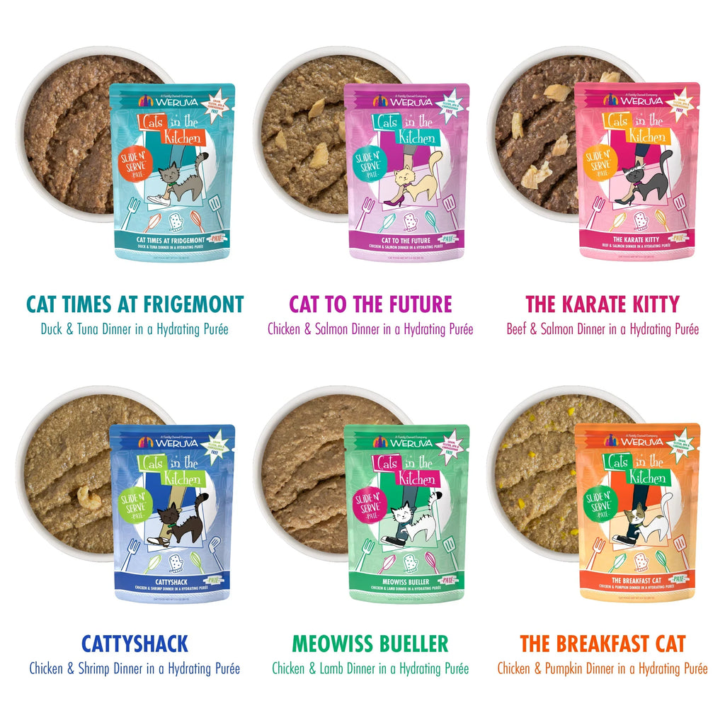 Cats In The Kitchen Cat Slide Brat 3 Oz. Pouch Variety (Case of 12) - Pet Store X