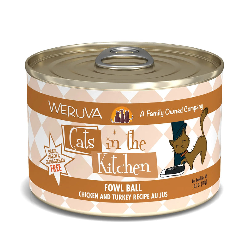 Cats In The Kitchen Fowl Ball Chicken and Turkey Recipe 6oz (Case of 24) for your Pet Cat with Pet Store X!