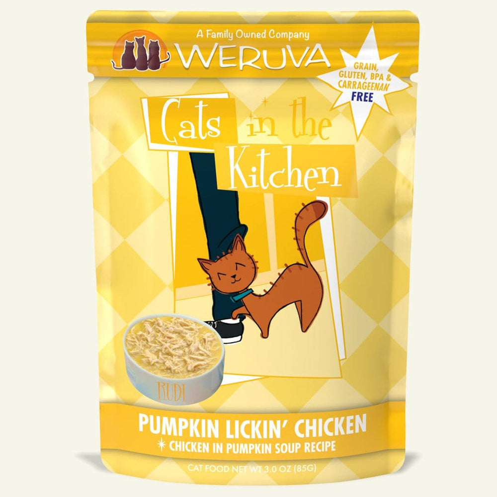 Cats In The Kitchen Pumpkin Licking Chicken in Pumpkin Soup 3oz Pouch (Case of 12) for your Pet Cat with Pet Store X!