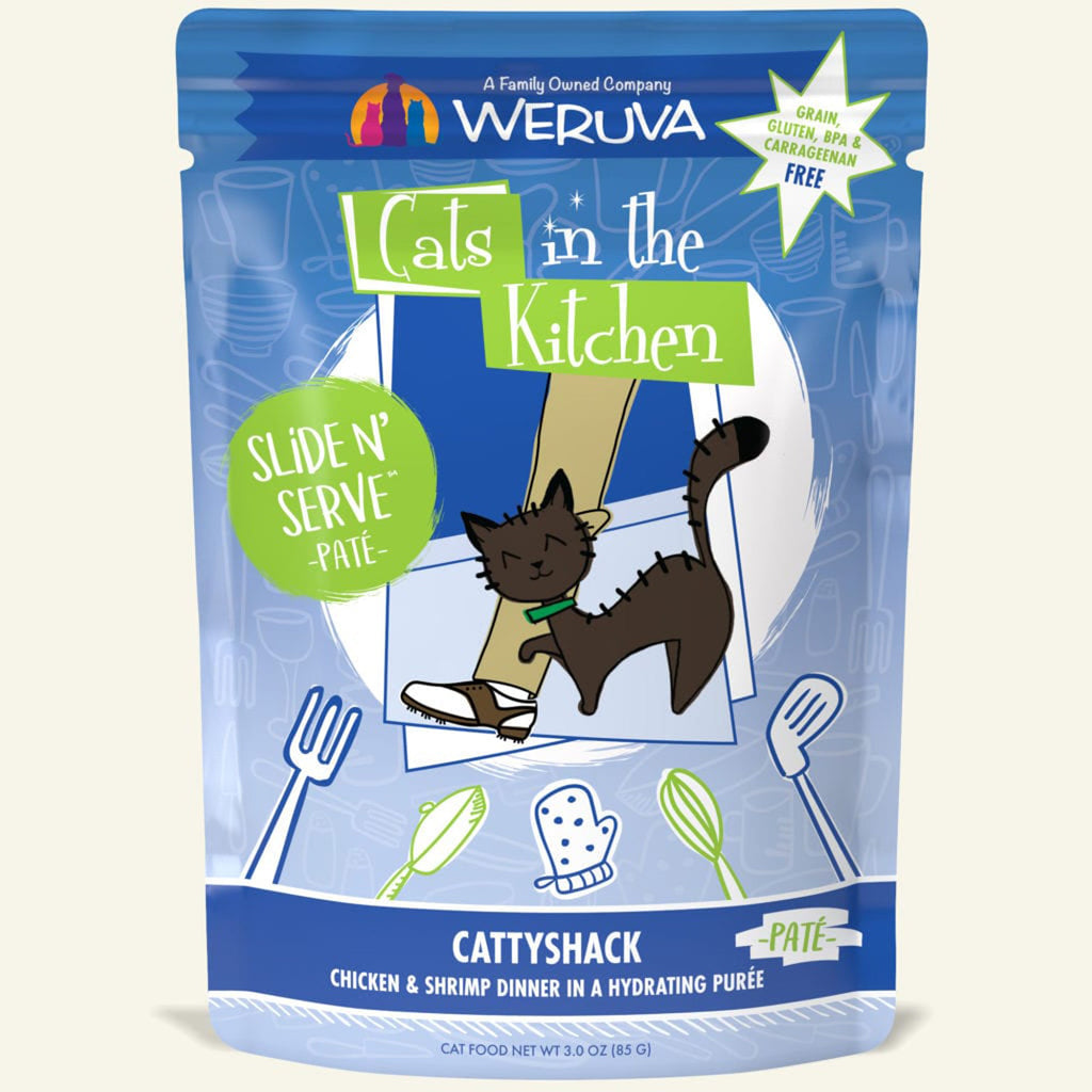 Cats In The Kitchen Slide N Serve Cattyshack Chicken and Shrimp Dinner 3oz Pouch (Case of 12) for your Pet Cat with Pet Store X!