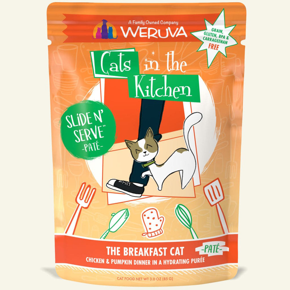 Cats In The Kitchen Slide N Serve The Breakfast Cat Chicken and Pumpkin Dinner 3oz Pouch (Case of 12) for your Pet Cat with Pet Store X!