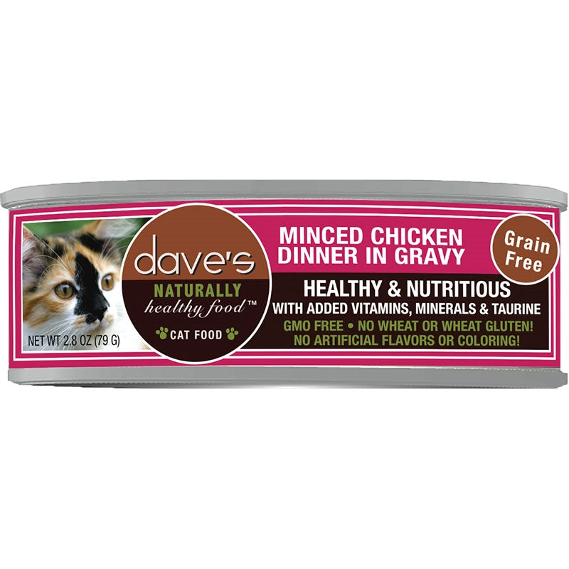 Dave's Cat Grain Free Minced Chicken N 2.8oz. (Case of 24) - Pet Store X