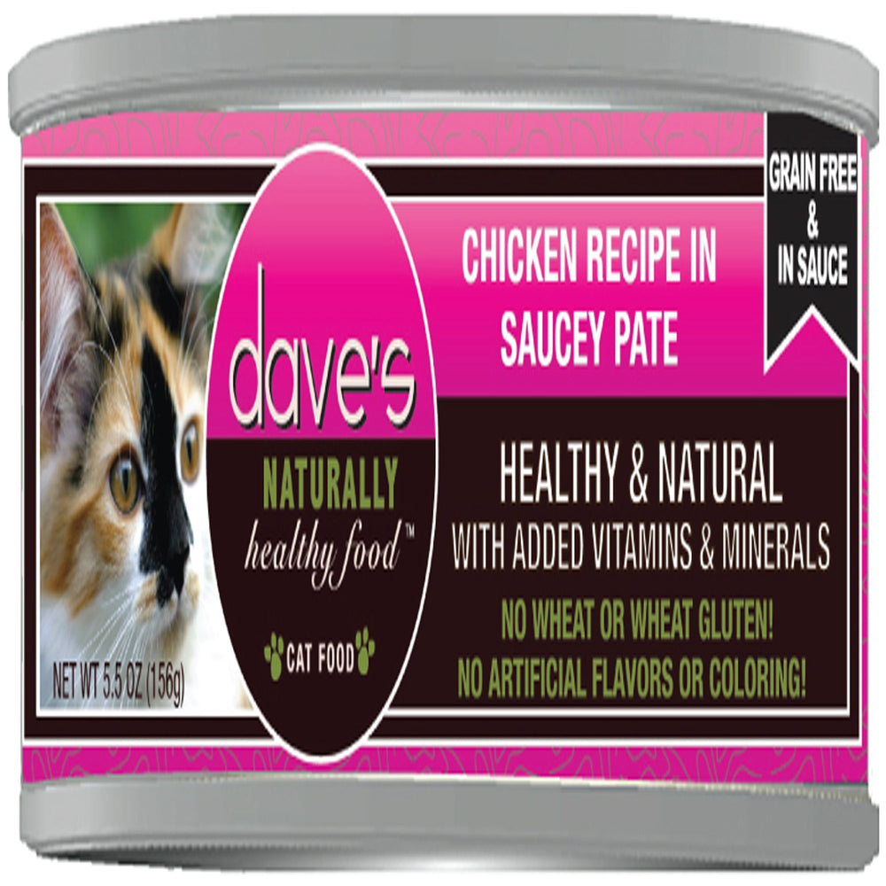 Dave's Cat Grain Free Saucey Chicken N 55oz (Case of 24) for your Pet Cat with Pet Store X!