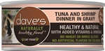 Dave's Naturally Healthy Cat Food; Tuna and Shrimp Dinner In Gravy 5.5oz. (Case of 24) - Pet Store X