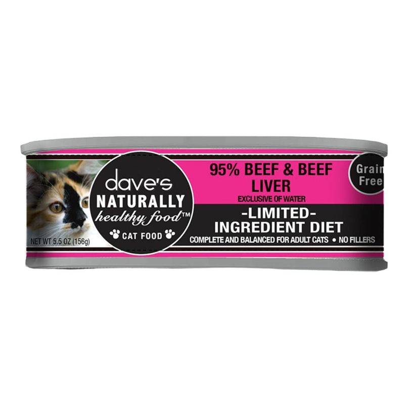 Dave's Pet Food Cat Grain Free Naturally Healthy 95% Beef 55oz (Case of 24) for your Pet Cat with Pet Store X!