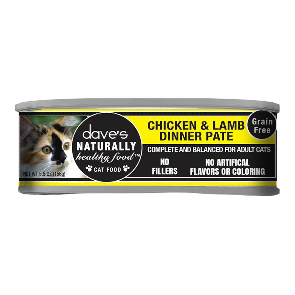 Dave's Pet Food Cat Grain Free Naturally Healthy Chicken Lamb 5.5oz. (Case of 24) - Pet Store X