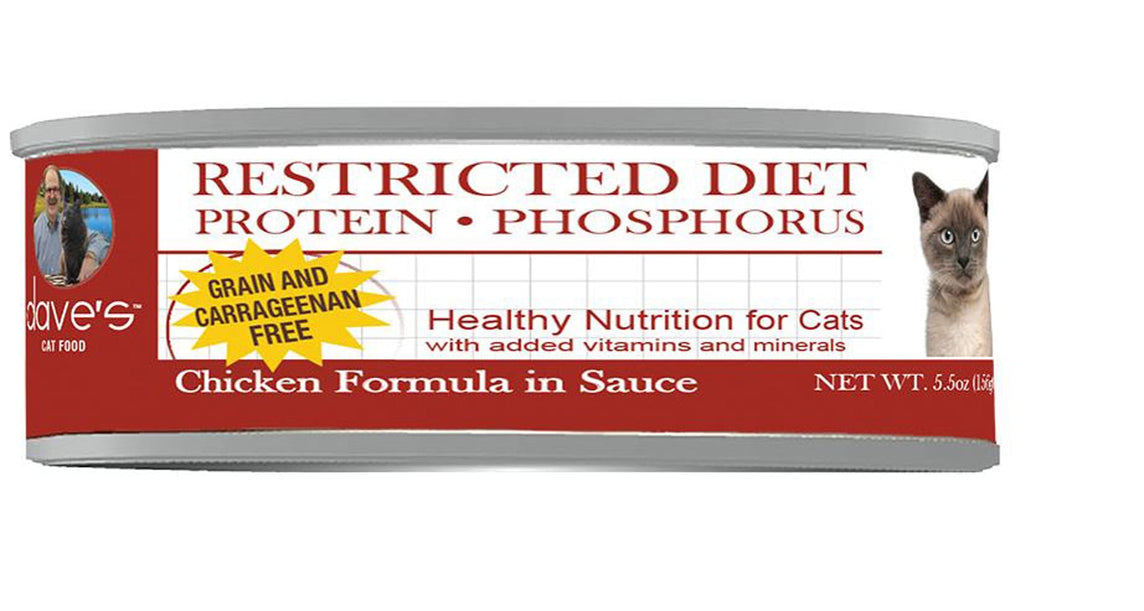 Dave's Pet Food Cat Restricted Diet Grain Free Phosphorus Chicken 55oz (Case of 24) for your Pet Cat with Pet Store X!