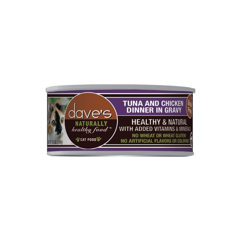 Daves Naturally Healthy Cat Food  Tuna and Chicken Dinner In Gravy 55Oz (Case of 24) for your Pet Cat with Pet Store X!