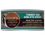 Daves Naturally Healthy Cat Food; Turkey and Giblets Dinner 5.5oz. (Case of 24) - Pet Store X