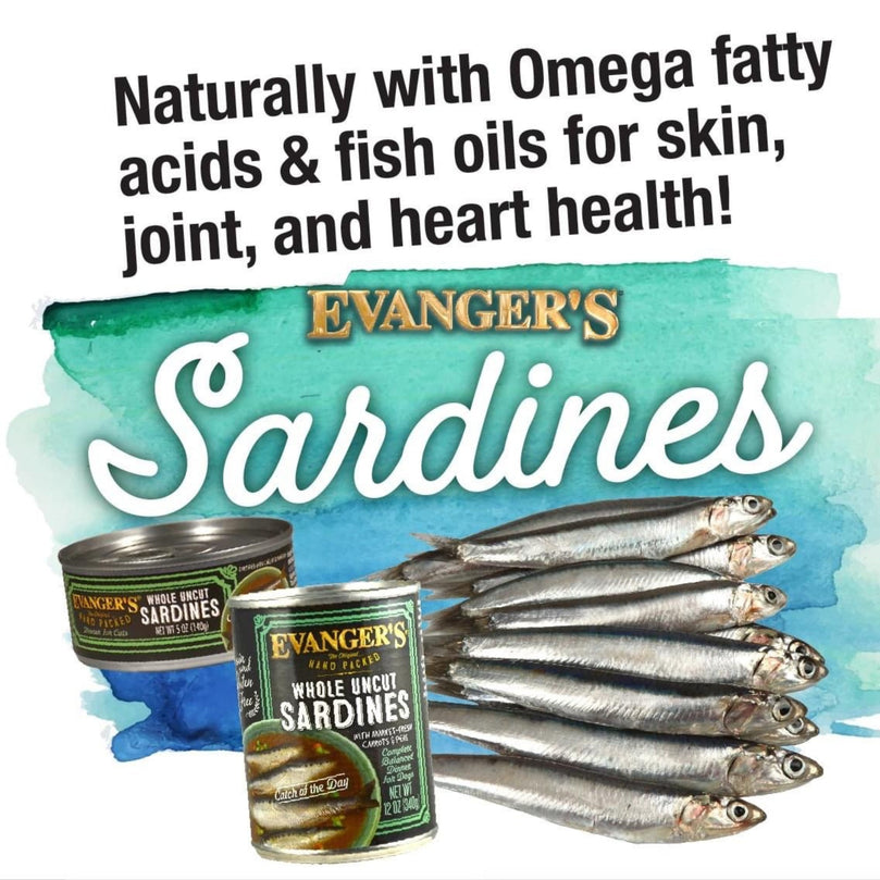 Evanger's Hand Packed Wet Cat Food Whole Uncut Sardines 24ea/5.5 oz, 24 pk - Pet Store X