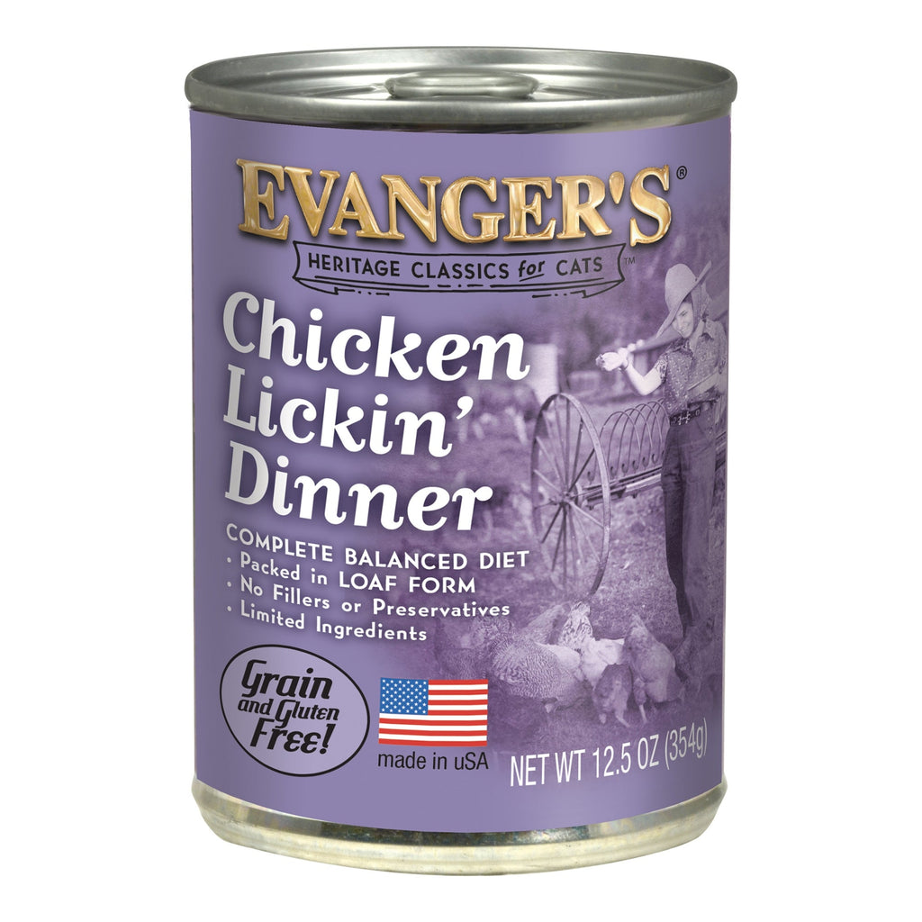 Evanger's Heritage Classic Wet Cat Food Chicken Lickin' 12ea/128 oz, 12 pk for your Pet Cat with Pet Store X!