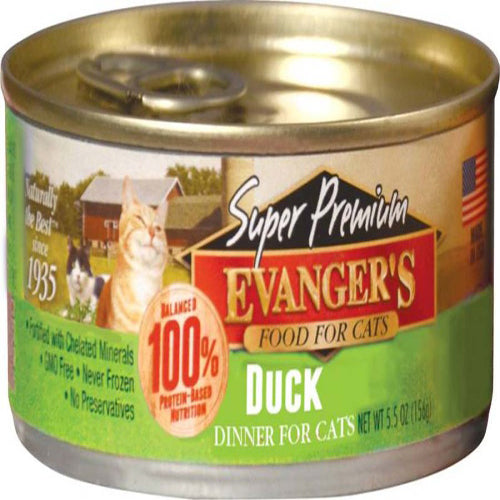 Evanger's Super Premium Wet Cat Food Duck 24ea/5.5 oz, 24 pk - Pet Store X