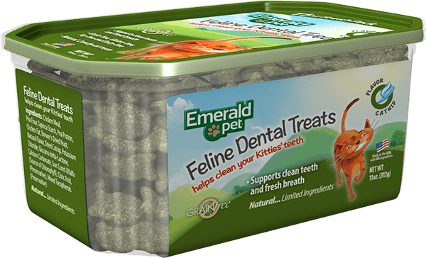 Emerald Pet Feline Dental Cat Treats Catnip 11oz