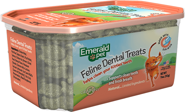 Emerald Pet Feline Dental Cat Treats Salmon 11oz