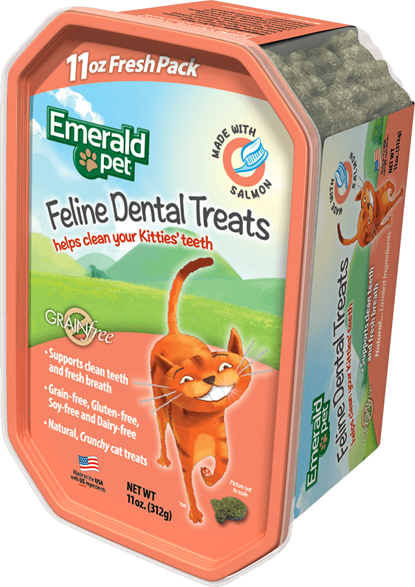 Emerald Pet Feline Dental Cat Treats Salmon 11oz for your Pet Cat with Pet Store X!