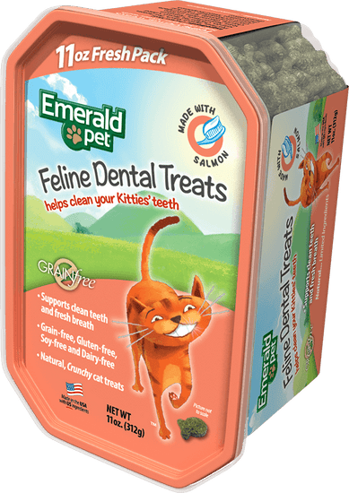 Emerald Pet Feline Dental Cat Treats Salmon 11oz for your Pet Cat with Pet Store X!